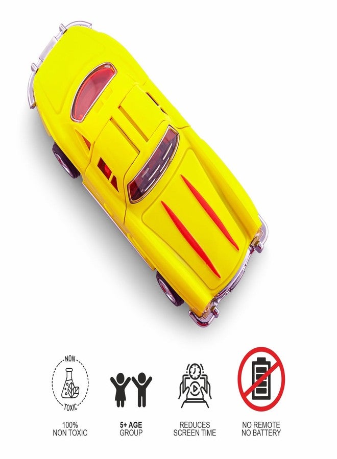 Shinsei Classics S Series - Vintage Yellow Classic Car | Pull-Back Toy with Falcon Wing Doors | Collectible Model - Image 5
